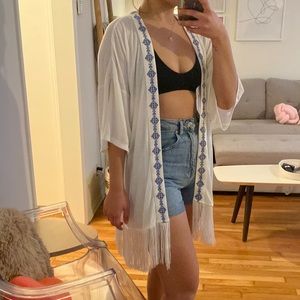 Embroidered Kimono Style Coverup